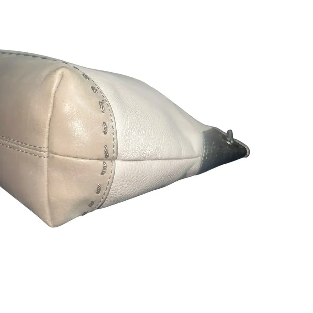 The Sak Leather Shoulder Bag Cream Brown Handle Boho Minimalist slouchy - Picture 6 of 13